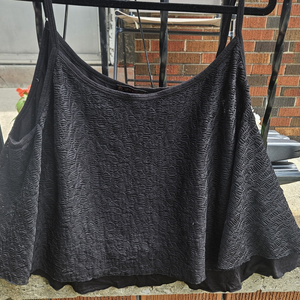 Love & Legend Black Lace Crop Top
